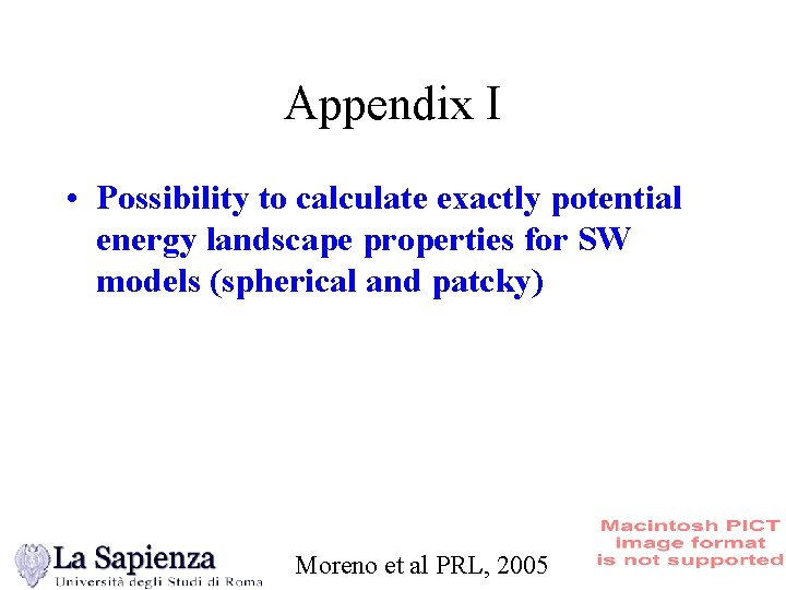 Appendix I • Possibility to calculate exactly potential energy landscape properties for SW models