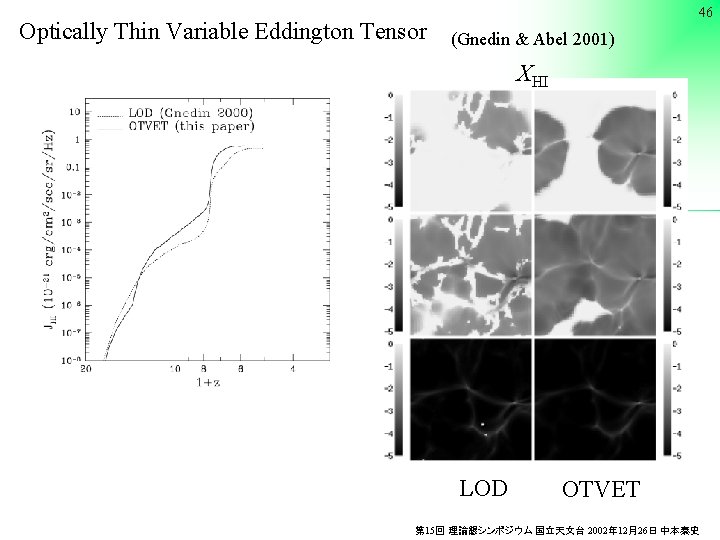 Optically Thin Variable Eddington Tensor 46 (Gnedin & Abel 2001) XHI LOD OTVET 第
