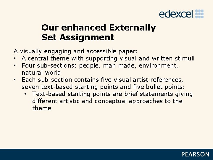 Our enhanced Externally Set Assignment A visually engaging and accessible paper: • A central