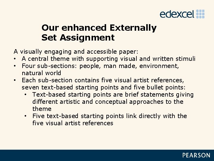 Our enhanced Externally Set Assignment A visually engaging and accessible paper: • A central