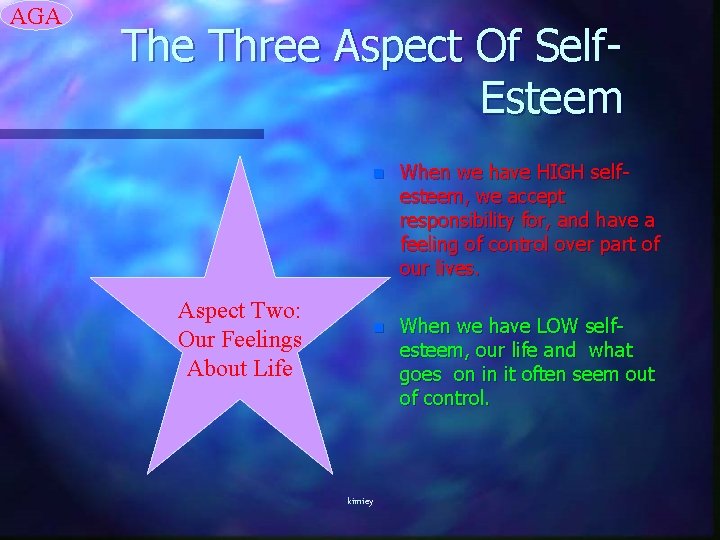 AGA The Three Aspect Of Self. Esteem Aspect Two: Our Feelings About Life n