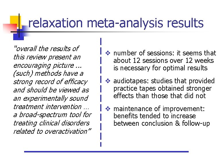 relaxation meta-analysis results “overall the results of this review present an encouraging picture. .