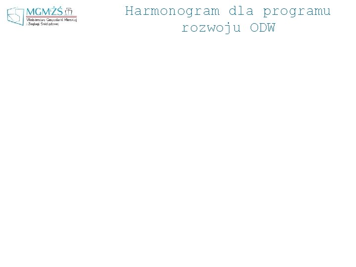 Harmonogram dla programu rozwoju ODW 
