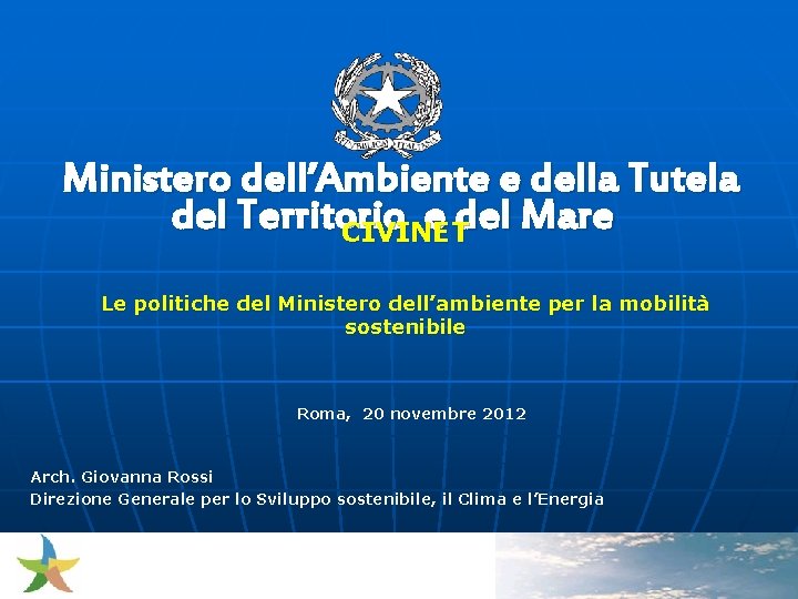 Ministero Dellambiente E Della Tutela Del Territorio E