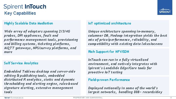 Key Capabilities Highly Scalable Data Mediation Io. T optimized architecture Wide array of adapters