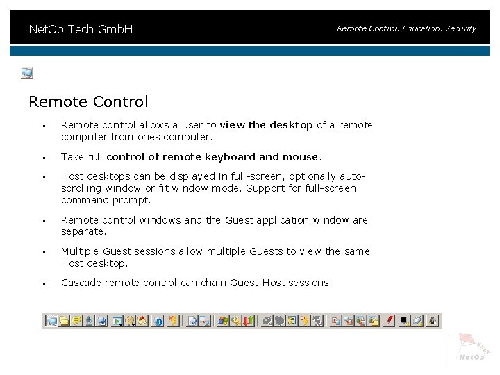 Net. Op Tech Gmb. H Remote Control. Education. Security Remote Control § Remote control