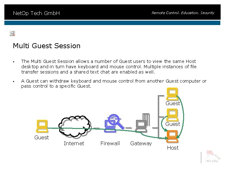 Net. Op Tech Gmb. H Remote Control. Education. Security Multi Guest Session § The