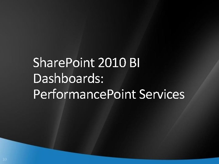 Share. Point 2010 BI Dashboards: Performance. Point Services 10 