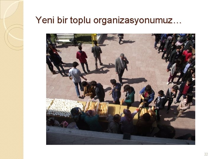 Yeni bir toplu organizasyonumuz… 22 