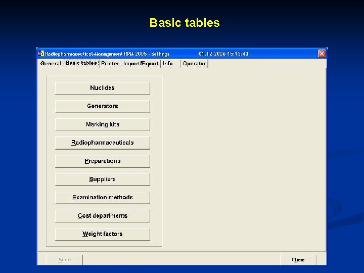 Basic tables 