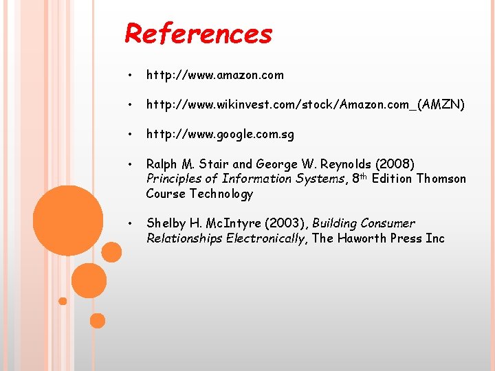 References • http: //www. amazon. com • http: //www. wikinvest. com/stock/Amazon. com_(AMZN) • http: