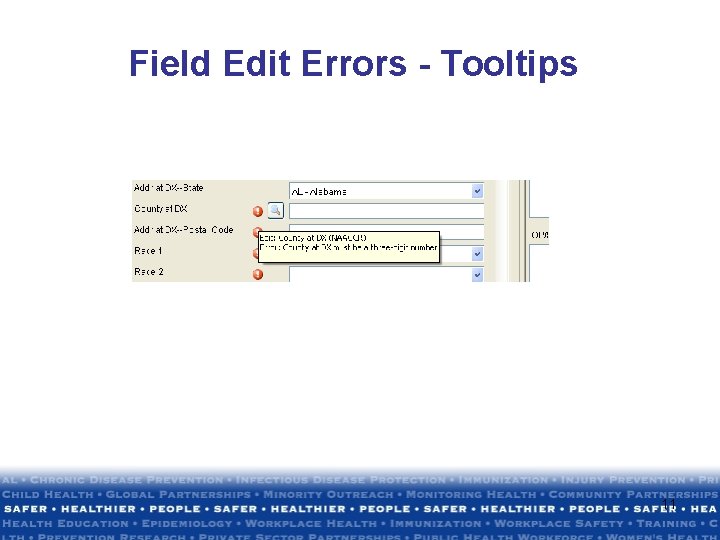 Field Edit Errors - Tooltips 11 Field Edit Errors - Tooltips 11
