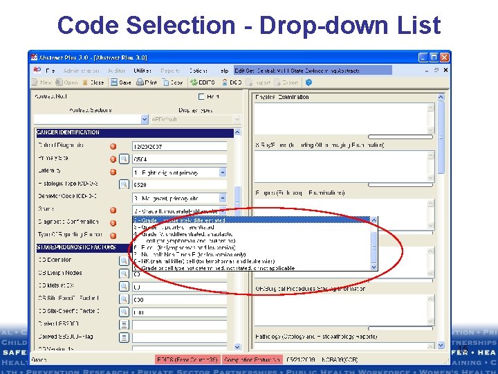 Code Selection - Drop-down List 15 Code Selection - Drop-down List 15