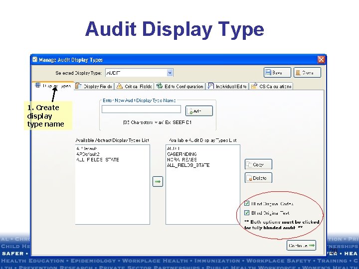 Audit Display Type 1. Create display type name 20 Audit Display Type 1. Create display type name 20