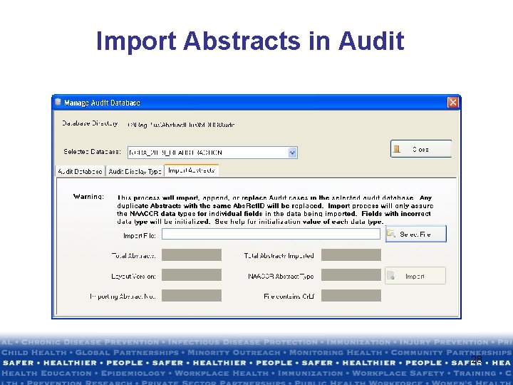 Import Abstracts in Audit 28 Import Abstracts in Audit 28