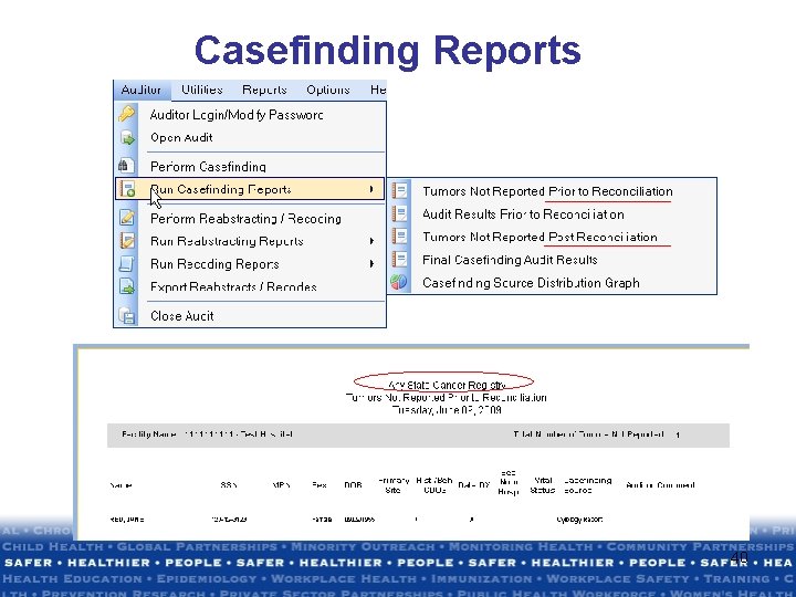Casefinding Reports 40 Casefinding Reports 40