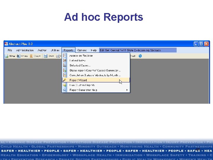 Ad hoc Reports 46 Ad hoc Reports 46