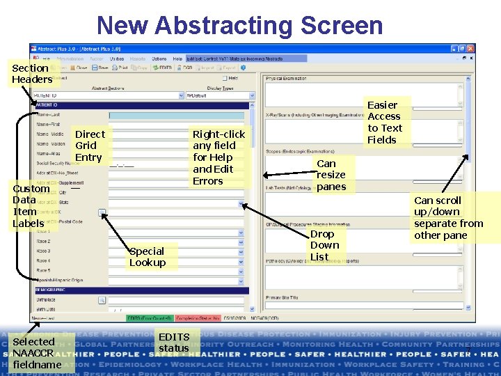 New Abstracting Screen Section Headers Direct Grid Entry Right-click any field for Help and New Abstracting Screen Section Headers Direct Grid Entry Right-click any field for Help and