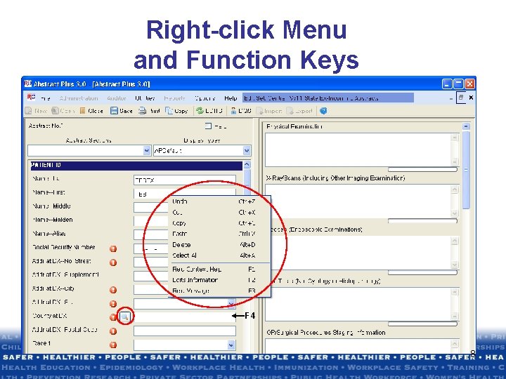 Right-click Menu and Function Keys F 4 8 Right-click Menu and Function Keys F 4 8