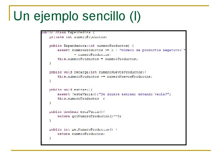 Un ejemplo sencillo (I) 
