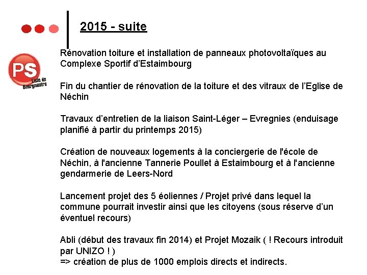 2015 - suite Rénovation toiture et installation de panneaux photovoltaïques au Complexe Sportif d’Estaimbourg