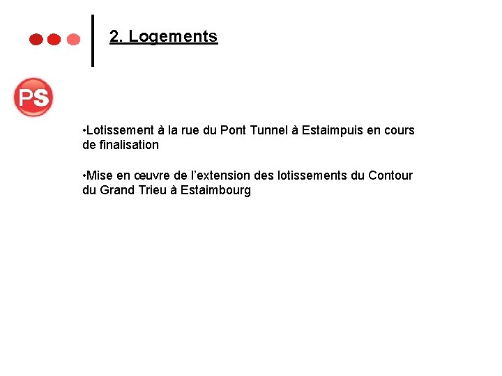 2. Logements • Lotissement à la rue du Pont Tunnel à Estaimpuis en cours