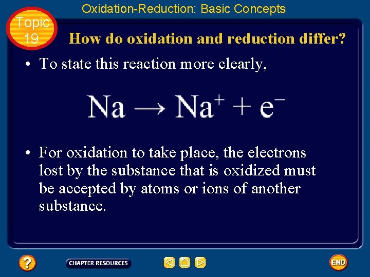 Topic 19 Oxidation-Reduction: Basic Concepts How do oxidation and reduction differ? • To state