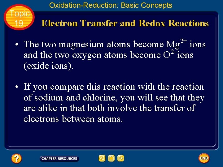 Topic 19 Oxidation-Reduction: Basic Concepts Electron Transfer and Redox Reactions 2+ • The two