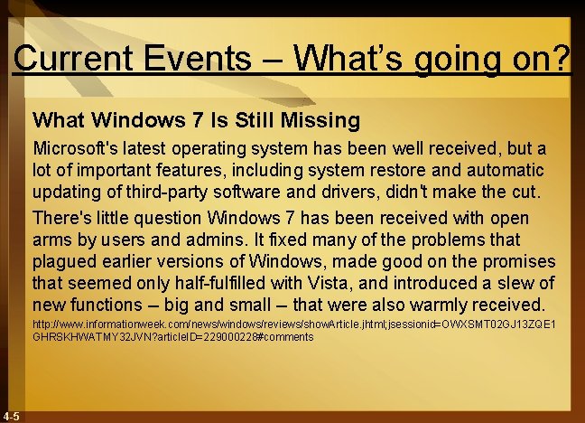 Current Events – What’s going on? What Windows 7 Is Still Missing Microsoft's latest