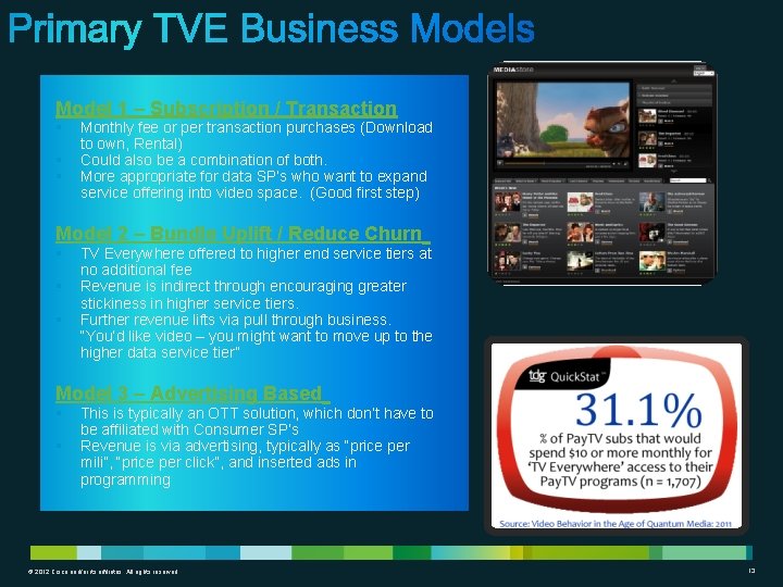 Model 1 – Subscription / Transaction § § § Monthly fee or per transaction