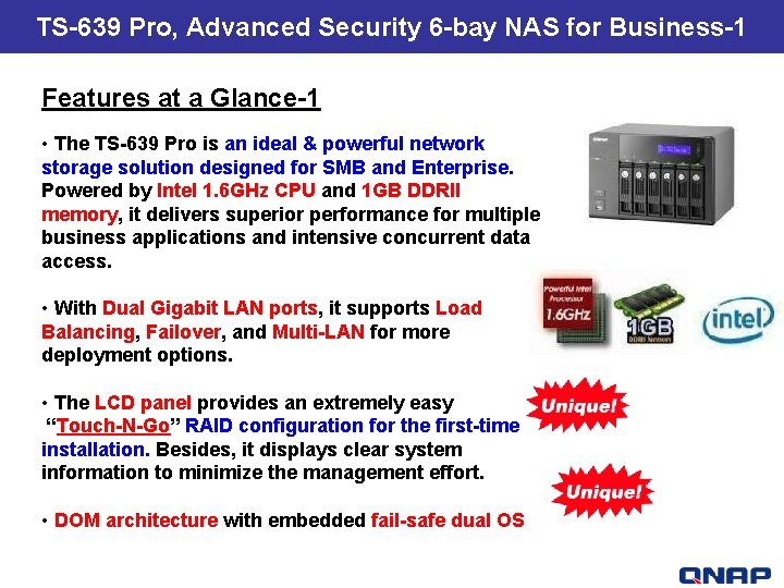 TS-639 Pro, Advanced Security 6 -bay NAS for Business-1 TS-409 U- The best price