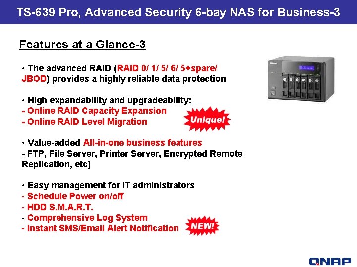 TS-639 Pro, Advanced Security 6 -bay NAS for Business-3 TS-409 U- The best price