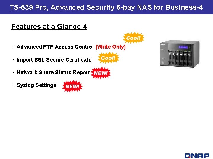 TS-639 Pro, Advanced Security 6 -bay NAS for Business-4 TS-409 U- The best price
