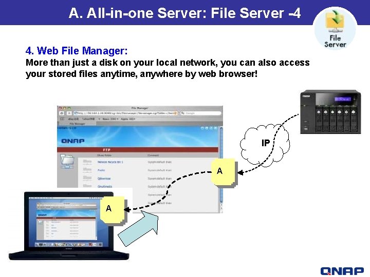 A. All-in-one Server: File Server -4 4. Web File Manager: More than just a