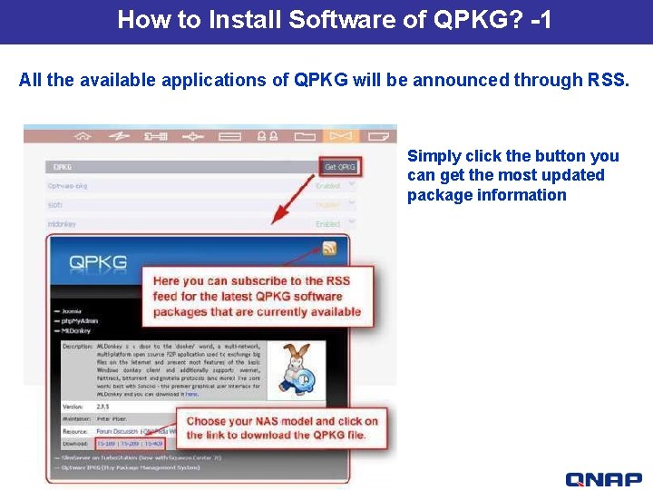How to Install Software of QPKG? -1 All the available applications of QPKG will