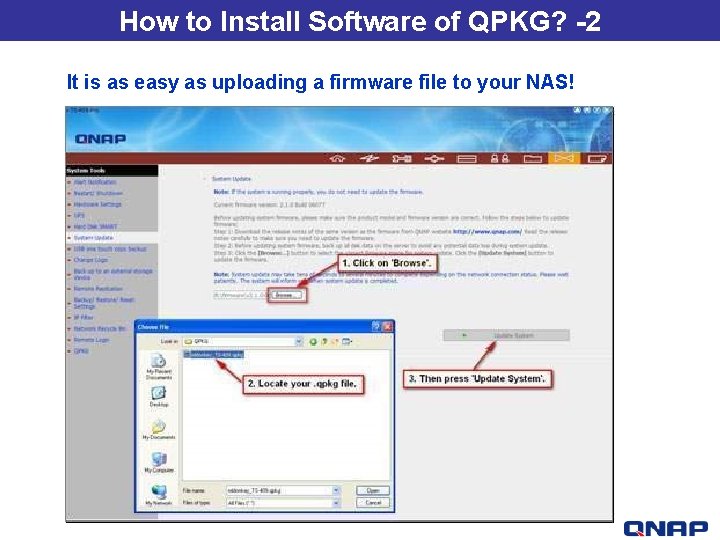 How to Install Software of QPKG? -2 It is as easy as uploading a