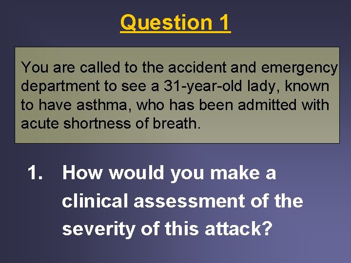 Question 1 You are called to the accident and emergency department to see a Question 1 You are called to the accident and emergency department to see a