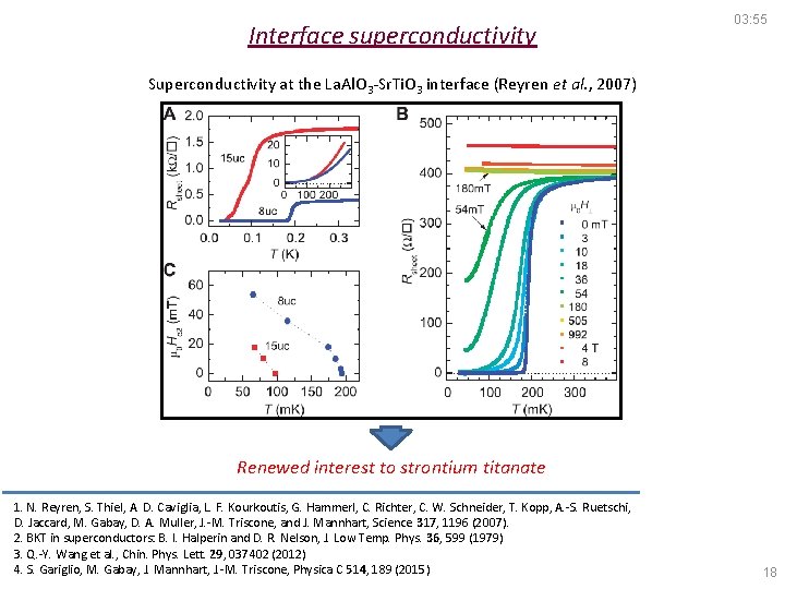 Interface superconductivity 03: 55 Superconductivity at the La. Al. O 3 -Sr. Ti. O