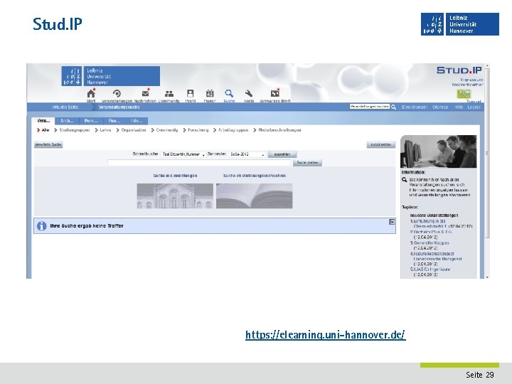 Stud. IP https: //elearning. uni-hannover. de/ Seite 29 