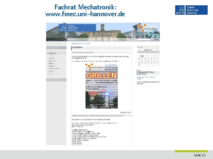 Fachrat Mechatronik: www. fmec. uni-hannover. de Seite 32 