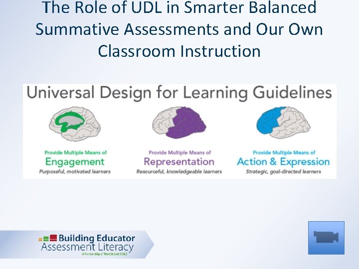 The Role of UDL in Smarter Balanced Summative Assessments and Our Own Classroom Instruction