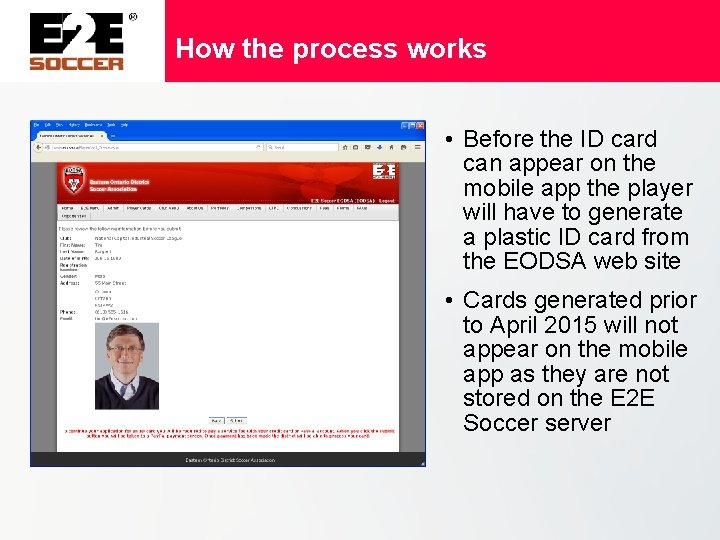 How the process works • Before the ID card can appear on the mobile