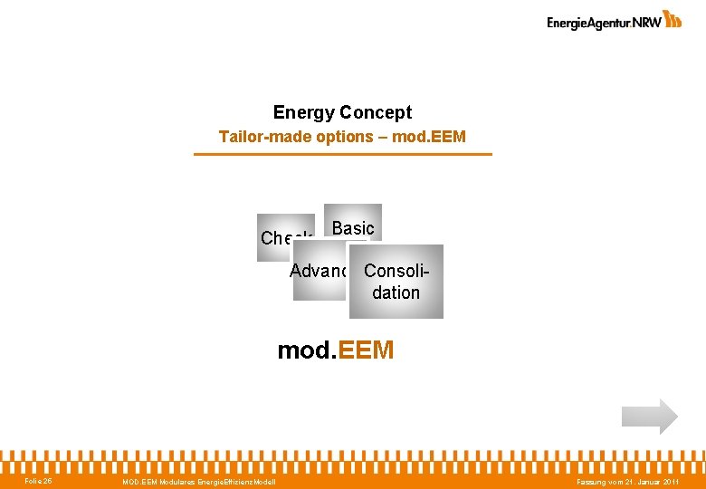 Energy Concept Tailor-made options – mod. EEM Check Basic Advanced. Consolidation mod. EEM Folie