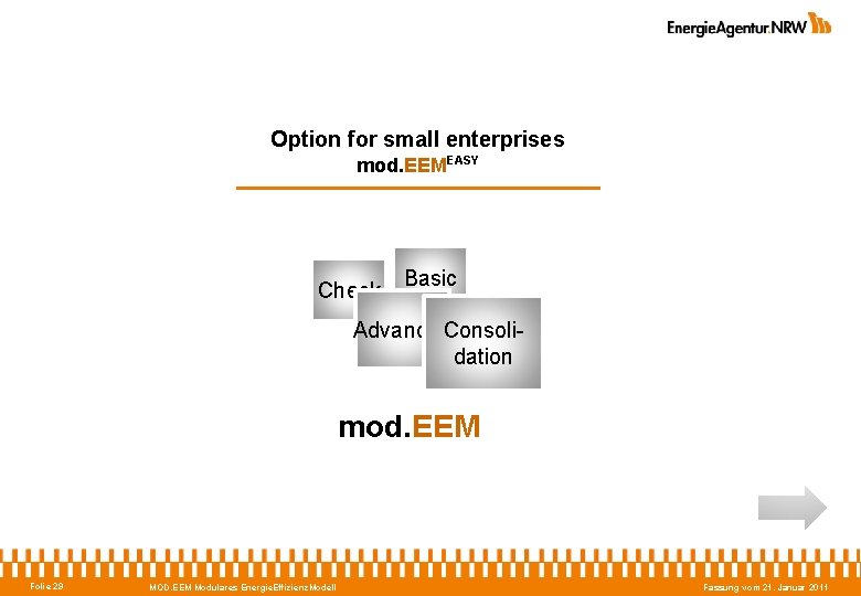Option for small enterprises mod. EEMEASY Check Basic Advanced. Consolidation mod. EEM Folie 29