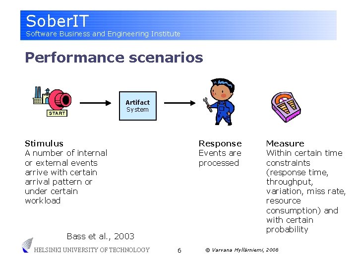 Sober. IT Software Business and Engineering Institute Performance scenarios Artifact System Stimulus A number