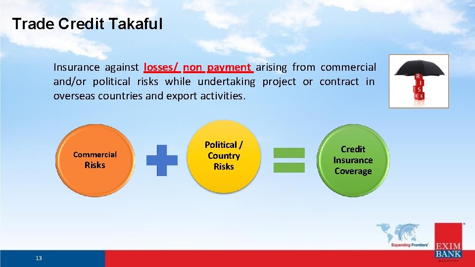 Trade Credit Takaful Insurance against losses/ non payment arising from commercial and/or political risks