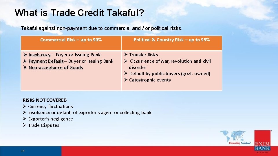 What is Trade Credit Takaful? Takaful against non-payment due to commercial and / or