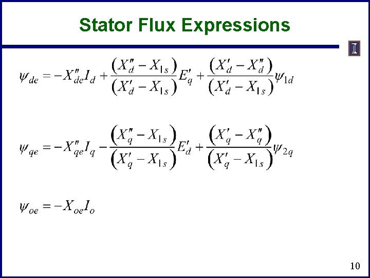 Stator Flux Expressions 10 