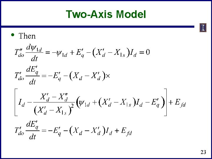 Two-Axis Model • Then 23 