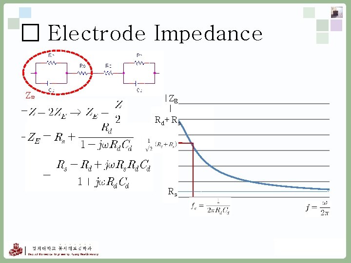□ Electrode Impedance ZE - |Z | Rd 100 +Rs - 80 120 E